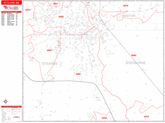 St. Cloud Digital Map Red Line Style